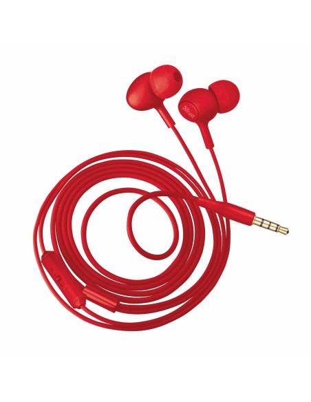 Trust Ziva Auriculares Dentro de oído Conector de 3,5 mm Rojo
