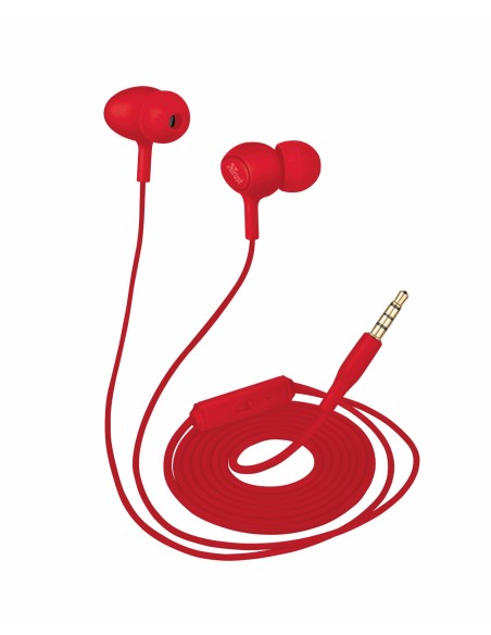 Trust Ziva Auriculares Dentro de oído Conector de 3,5 mm Rojo