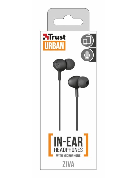 Trust Ziva Auriculares Dentro de oído Conector de 3,5 mm Negro