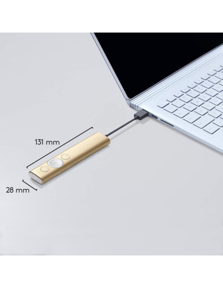 Logitech Spotlight apuntador inalámbricos Bluetooth RF Oro