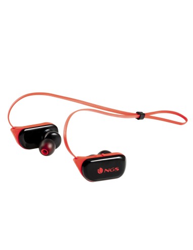 NGS Artica Ranger auriculares para móvil Binaural Dentro de oído, Banda cuello Negro, Rojo Inalámbrico