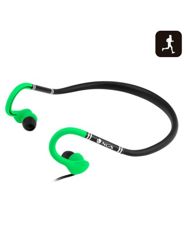 NGS Green Cougar auriculares para móvil Binaural gancho de oreja, Dentro de oído Negro, Verde