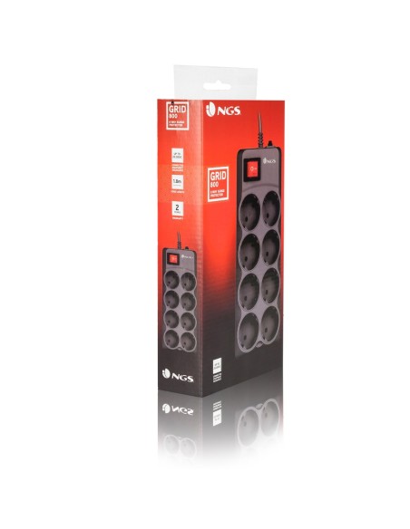 NGS Grid 800 Negro 8 salidas AC 1,5 m