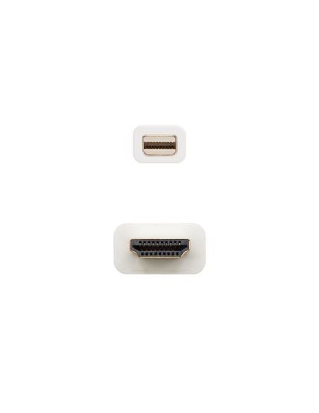 Nanocable Cable conversor Mini DP a HDMI, Mini DP M - HDMI M, Blanco, 5.0 M