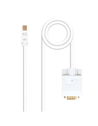 Nanocable Cable conversor Mini DP a VGA, DP M - VGA M, Blanco, 5.0 M