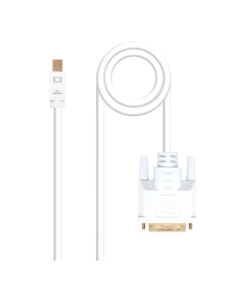 Nanocable Cable conversor Mini DP a DVI, Mini DP M - DVI M, Blanco, 3.0 M