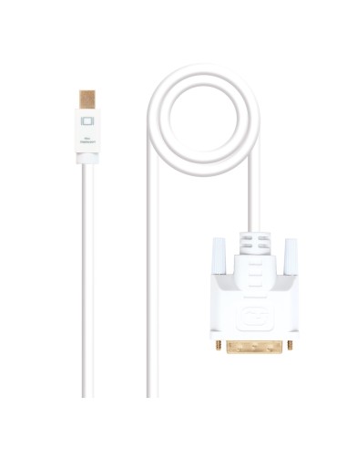 Nanocable Cable conversor Mini DP a DVI, Mini DP M - DVI M, Blanco, 5.0 M