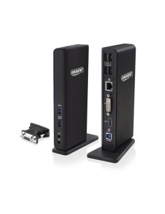 Eminent EM1500 base para portátil y replicador de puertos USB 3.0 (3.1 Gen 1) Type-A Negro