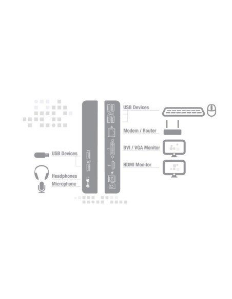 Eminent EM1500 base para portátil y replicador de puertos USB 3.0 (3.1 Gen 1) Type-A Negro