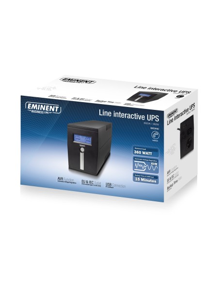 Eminent EM3940 sistema de alimentación ininterrumpida (UPS) 1 salidas AC Línea interactiva 600 VA 360 W