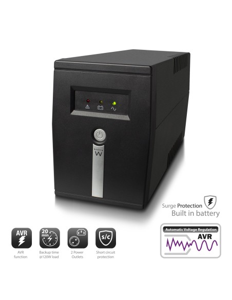 Ewent EW3947 sistema de alimentación ininterrumpida (UPS) Línea interactiva 800 VA 480 W 1 salidas AC