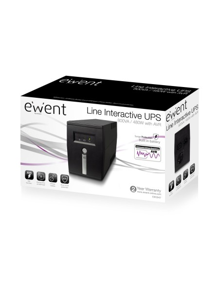 Ewent EW3947 sistema de alimentación ininterrumpida (UPS) Línea interactiva 800 VA 480 W 1 salidas AC
