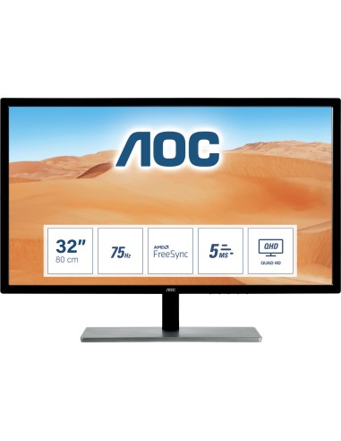 AOC 79 Series Q3279VWFD8 pantalla para PC 80 cm (31.5") 2560 x 1440 Pixeles Quad HD LED Negro, Plata