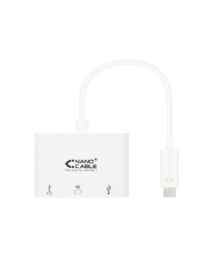 Nanocable CONVERSOR USB-C A HDMI   USB   USB-C, 3 EN 1, 15 CM