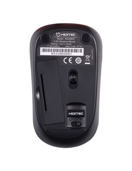 Hiditec Reader ratón Ambidextro RF inalámbrico Óptico
