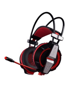 Hiditec Ikos Auriculares Diadema USB tipo A Negro, Rojo