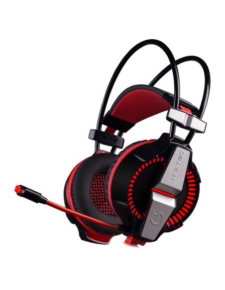 Hiditec Ikos Auriculares Diadema USB tipo A Negro, Rojo
