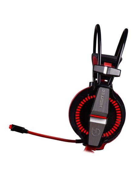 Hiditec Ikos Auriculares Diadema USB tipo A Negro, Rojo
