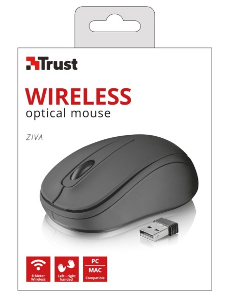 Trust 21509 ratón Ambidextro RF inalámbrico Óptico 1000 DPI