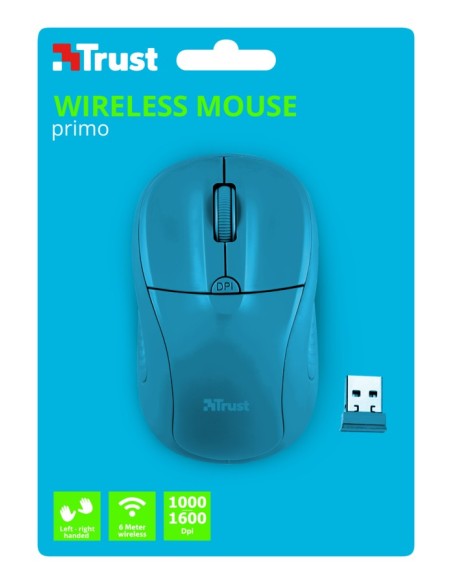 Trust PRIMO ratón RF inalámbrico Óptico 1600 DPI Ambidextro