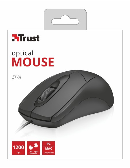 Trust Ziva ratón Ambidextro USB tipo A Óptico 1200 DPI