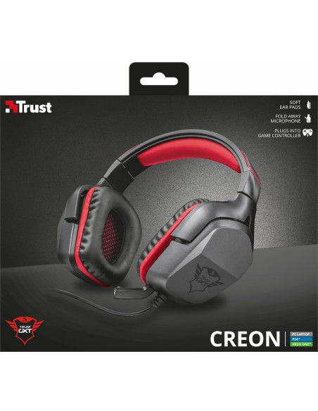 Trust GXT 344 CREON Auriculares Diadema Negro, Rojo