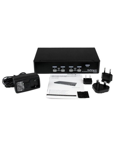 StarTech.com Conmutador Switch KVM 4 Puertos de Vídeo VGA USB 2.0 - 1U Rack Estante