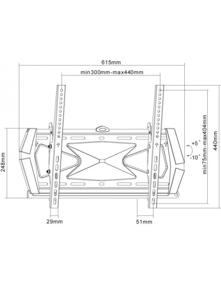 Equip 650312 soporte de pared para pantalla plana 139,7 cm (55") Negro