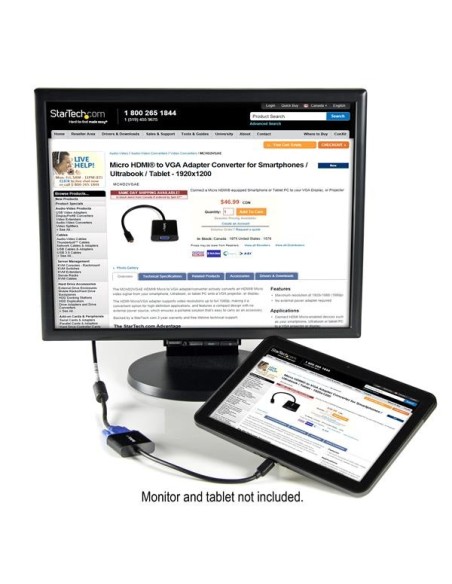 ADADPTADOR STARTECH MICRO HDMI M A VGA H