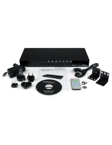 StarTech.com Conmutador Escalador Vídeo HDMI VGA Vídeo por Componentes y Compuesto con Audio de 7 puertos - Serie HD15