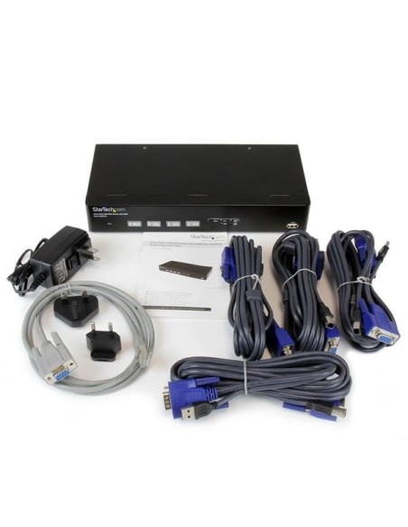 StarTech.com Switch Conmutador KVM de 4 Puertos VGA USB con Conmutado Rápido DDM Fast Switching y Cables