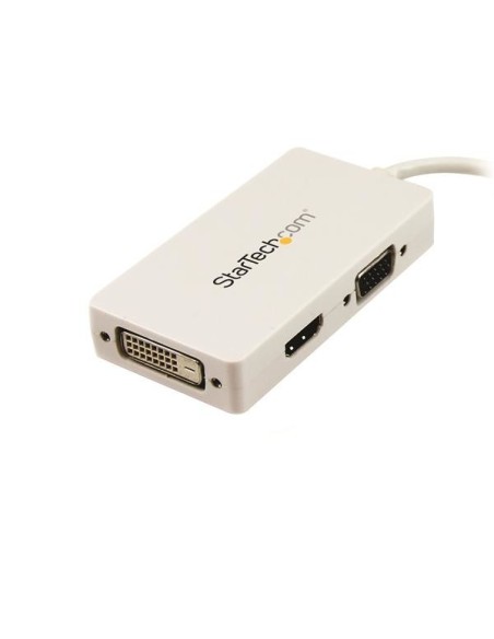StarTech.com Adaptador Conversor de Mini DisplayPort a VGA DVI o HDMI - Convertidor A V 3 en 1 para viajes - Blanco