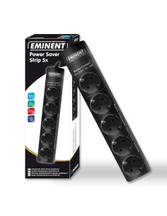 Eminent Power Saver Strip 5x Negro 1,1 m