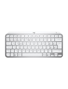 Logitech MX Keys Mini teclado RF Wireless + Bluetooth QWERTY Español Aluminio, Blanco