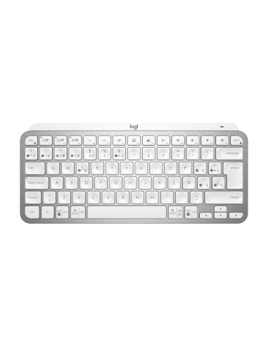 Logitech MX Keys Mini teclado RF Wireless + Bluetooth QWERTY Español Aluminio, Blanco