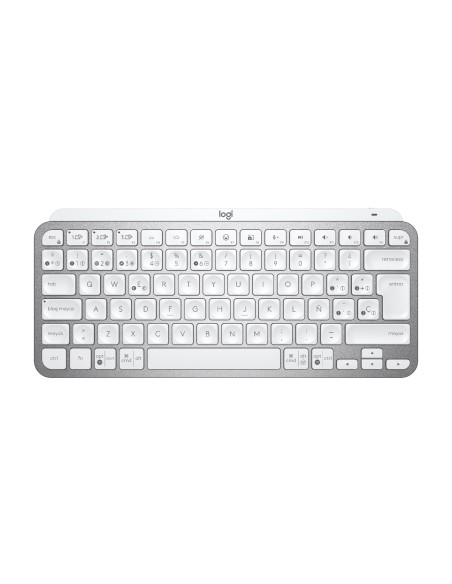 Logitech MX Keys Mini teclado RF Wireless + Bluetooth QWERTY Español Aluminio, Blanco