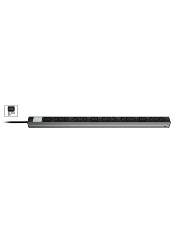 Vertiv Knürr PDU DI-STRIP, básica, 0U 1U, entrada IEC 60320 C19 de 230 V y 16 A, salidas (15) C13 y (3) C19