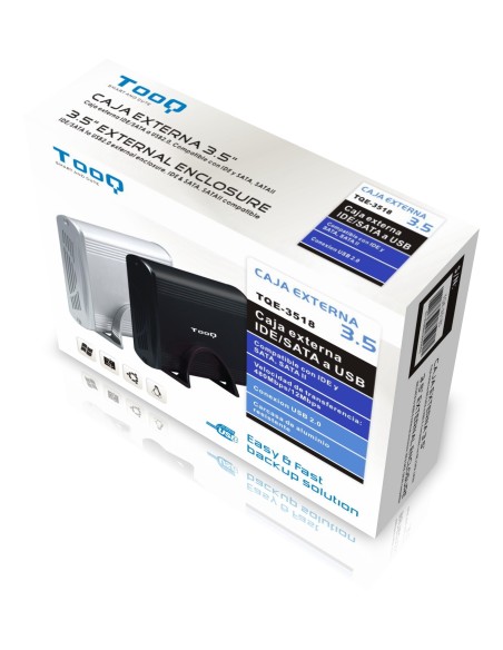 TooQ CAJA HDD 3,5" IDE SATA A USB 2.0 PLATA