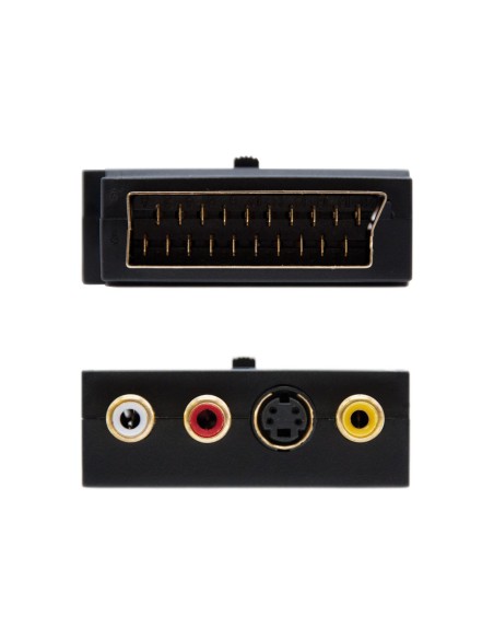 Nanocable 10.27.0051 cable gender changer SCART 3x RCA + S-Video Negro
