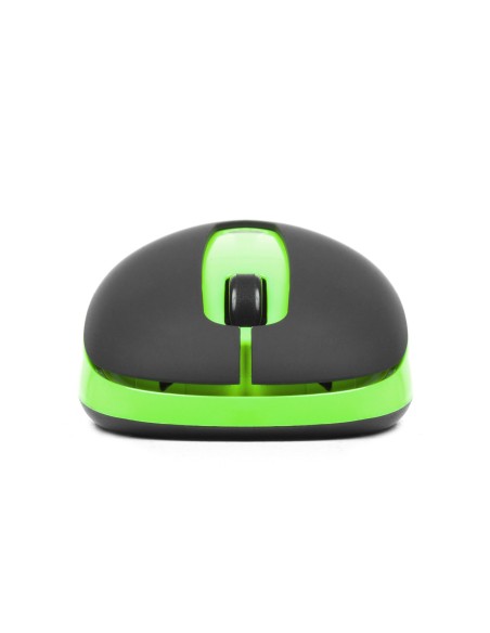 NGS Dust ratón RF inalámbrico Óptico 1600 DPI Ambidextro Negro, Verde