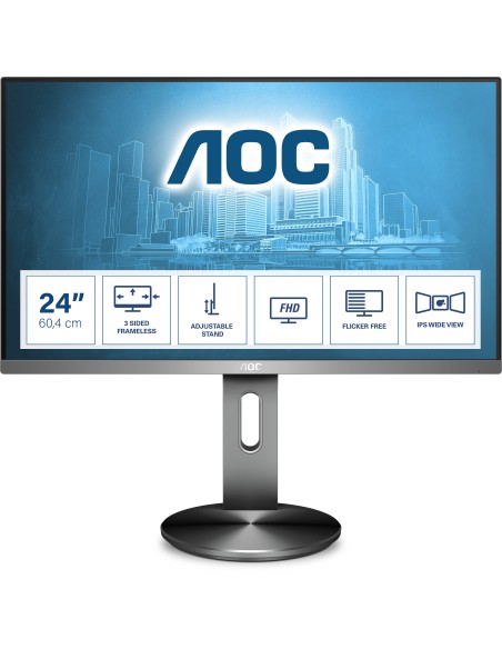 AOC I2490PXQU BT pantalla para PC 60,5 cm (23.8") 1920 x 1080 Pixeles Full HD LED Gris