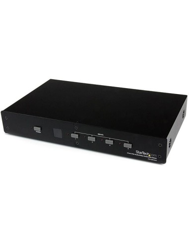 StarTech.com Switch Conmutador VGA de 4 Puertos HD15 4x1 con Mando a Distancia y Control por Puerto RS232 DB9