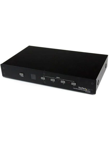 StarTech.com Switch Conmutador VGA de 4 Puertos HD15 4x1 con Mando a Distancia y Control por Puerto RS232 DB9