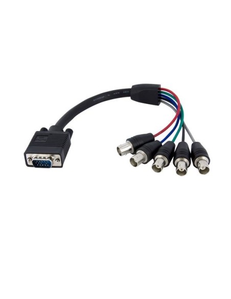 StarTech.com Cable de 30 cm Coaxial para Monitor HD15 VGA a 5 BNC RGBHV - Macho a Hembra