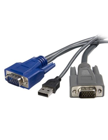 StarTech.com Cable KVM Ultra Thin Delgado de 3m VGA USB HD15 2-en-1 para uso en Conmutador Switch KVM