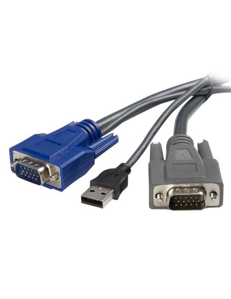 StarTech.com Cable KVM Ultra Thin Delgado de 3m VGA USB HD15 2-en-1 para uso en Conmutador Switch KVM