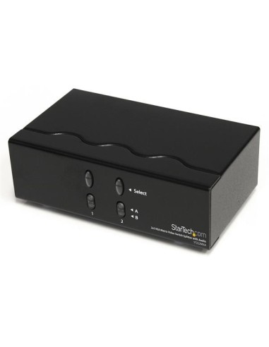 StarTech.com Conmutador Matrix VGA de 2 Puertos 2x2 con Audio - Switch Selector - 1920x1440