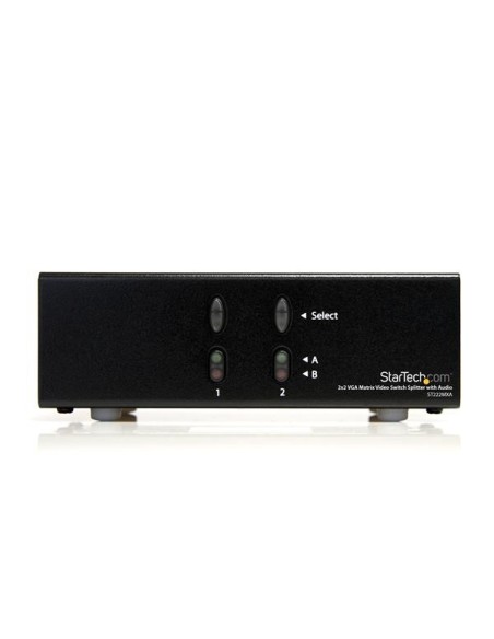 StarTech.com Conmutador Matrix VGA de 2 Puertos 2x2 con Audio - Switch Selector - 1920x1440