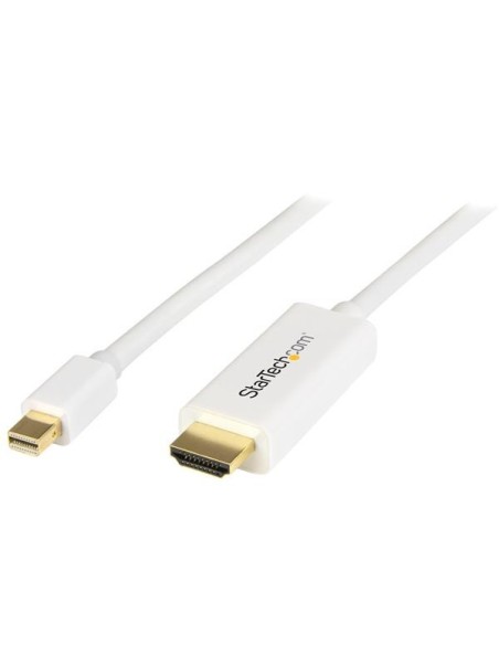 StarTech.com Cable Conversor Mini DisplayPort a HDMI de 2m - Color Blanco - Ultra HD 4K