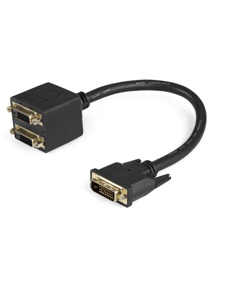 StarTech.com Cable Duplicador Divisor de Vídeo DVI-D de 2 Puertos Salidas Compacto - Bifurcador